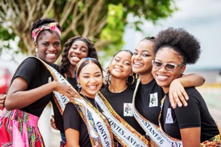 Some contestants of the Miss Emancipation Pageant (Bartica)