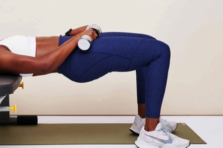 Hip thrust with dumbbells
