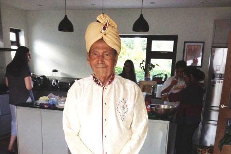 : Dr Chet Bahadursingh dressed in his ancestral robe for his granddaughter’s wedding in Ireland