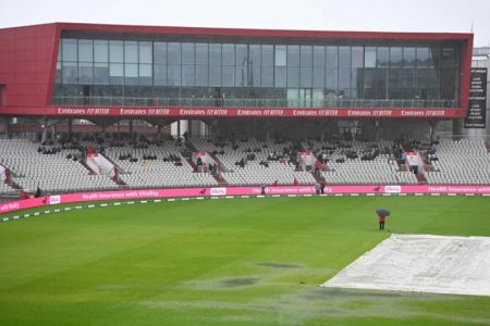 Heavy rains at Old Trafford, Manchester rendered the surface unplayable 