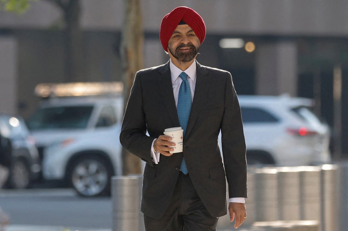 FILE PHOTO: World Bank President Ajay Banga arrives for his first day of work at World Bank headquarters in Washington, U.S. June 2, 2023. REUTERS/Jonathan Ernst/File Photo