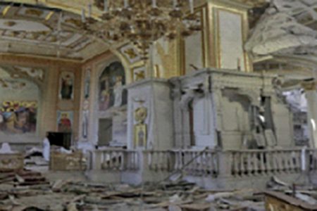 A section of the damaged cathedral (Reuters photo) 