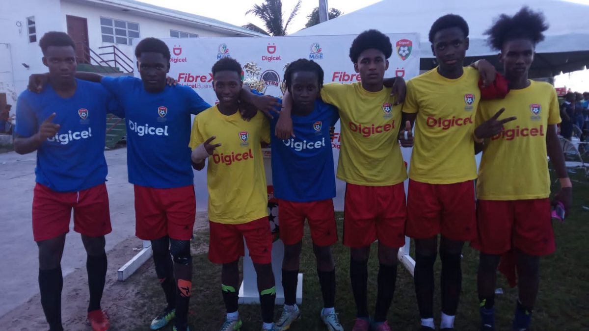 Chase Academy scorers Duquan Samuels, Manasseh Anderson, Omar Sam, Seon Cato, Matrim Martin, Shakem Welcome and Bryan Wharton