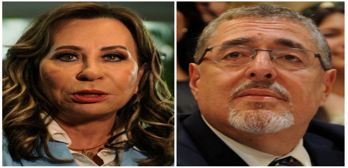 A combination picture shows Presidential candidate for the National Unity of Hope (UNE) party Sandra Torres (L) speaking to the media at the computer centre following the first round of Guatemala's presidential election in Guatemala City, Guatemala, June 26, 2023, and Presidential candidate for the Semilla party Bernardo Arevalo (R) speaking with members of his party as he attends a press conference following the first round of Guatemala's presidential election in Guatemala City, Guatemala, June 25, 2023. (Reuters photo)
