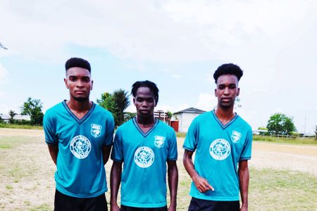 Timehri Panthers scorers Marlon Burnet, Jonathan Bailey, and Tyrone Burnett