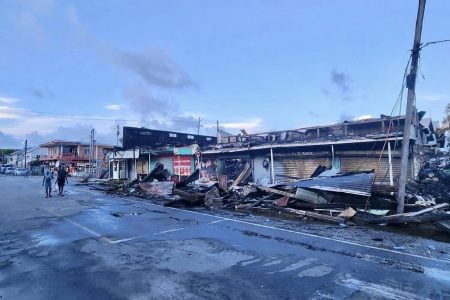 The flattened building (Ministry of Home Affairs photo)