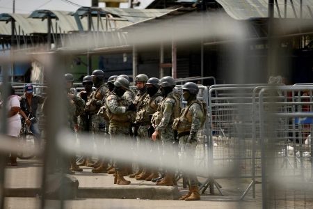Ecuador's security forces stand guard outside the prison in Guayaquil, after Ecuador's government on declared a 60-day state of emergency throughout the country's prisons and authorised armed forces to retake control of jails, following a wave of violence, in Guayaquil, Ecuador. - REUTERS PIC