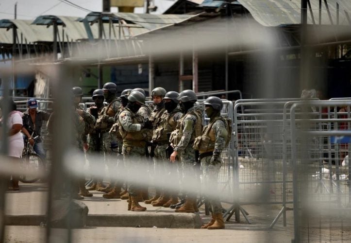 Ecuador's security forces stand guard outside the prison in Guayaquil, after Ecuador's government on declared a 60-day state of emergency throughout the country's prisons and authorised armed forces to retake control of jails, following a wave of violence, in Guayaquil, Ecuador. - REUTERS PIC