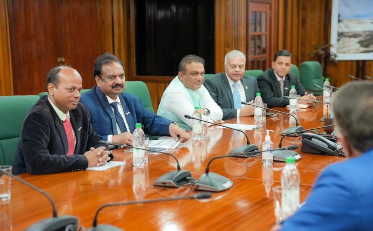 The delegation from India with the Indian High Commissioner (third from left) (Office of the President photo)