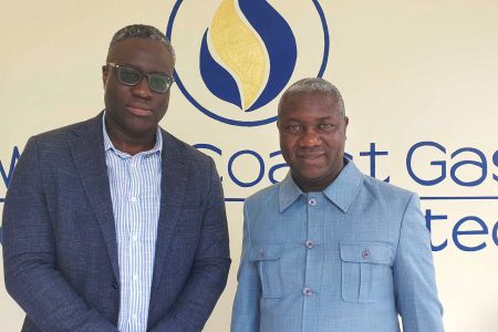 Chairman of West Coast Oil and Gas Dr. Kofi Ayim and Emmanuel Johnson