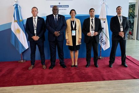 Prime Minister Mark Phillips (second from left) at the MERCOSUR gathering (Office of the Prime Minister photo)
