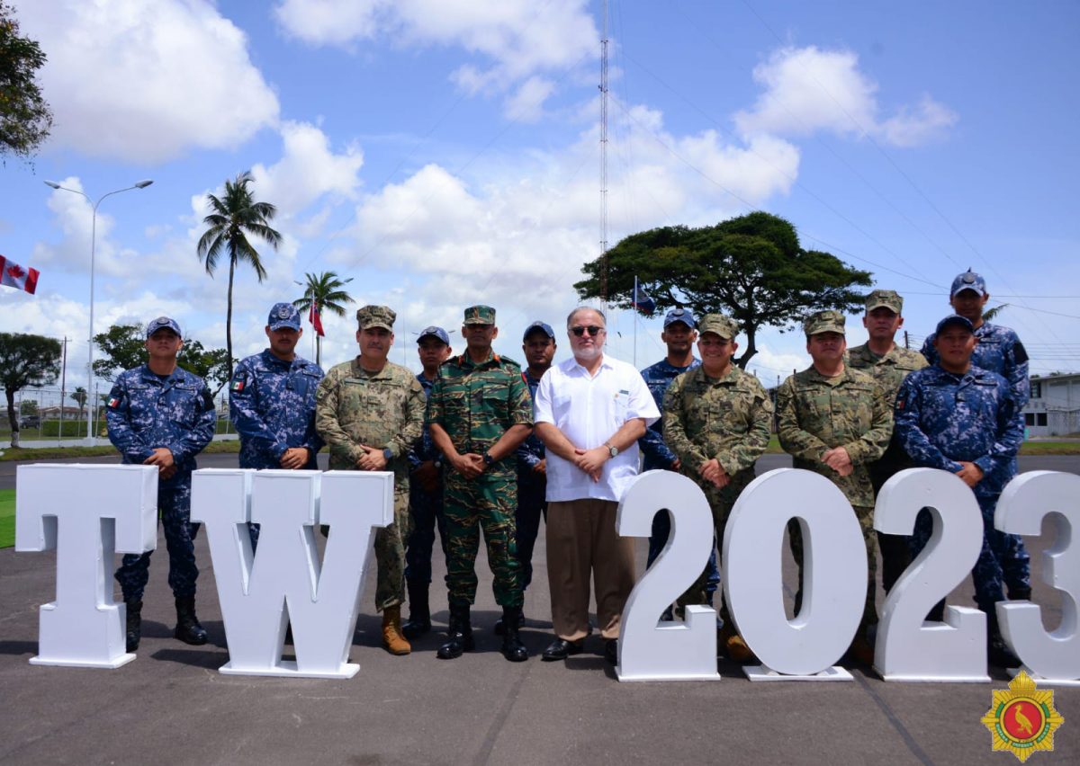 Some of the troops with GDF Chief of Staff,  Omar Khan, fourth from left in front row and others. (GDF photo)
