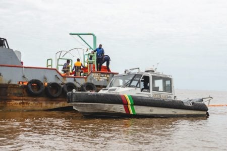 Two of the vessels involved in the simulation (CDC photo)
