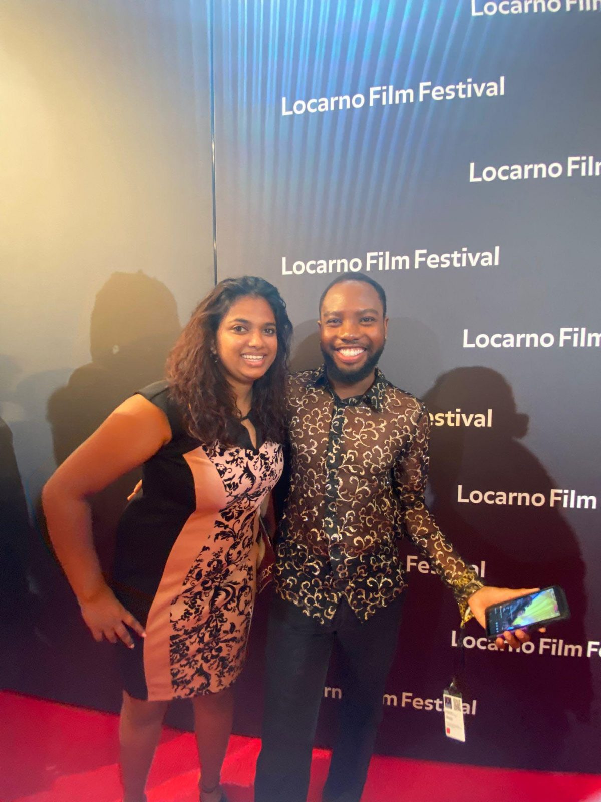Suriname Filmmaker Ananta Khemdraj and Guyanese Filmmaker Nickose Layne on the red carpet at the Locarno Film Festival

