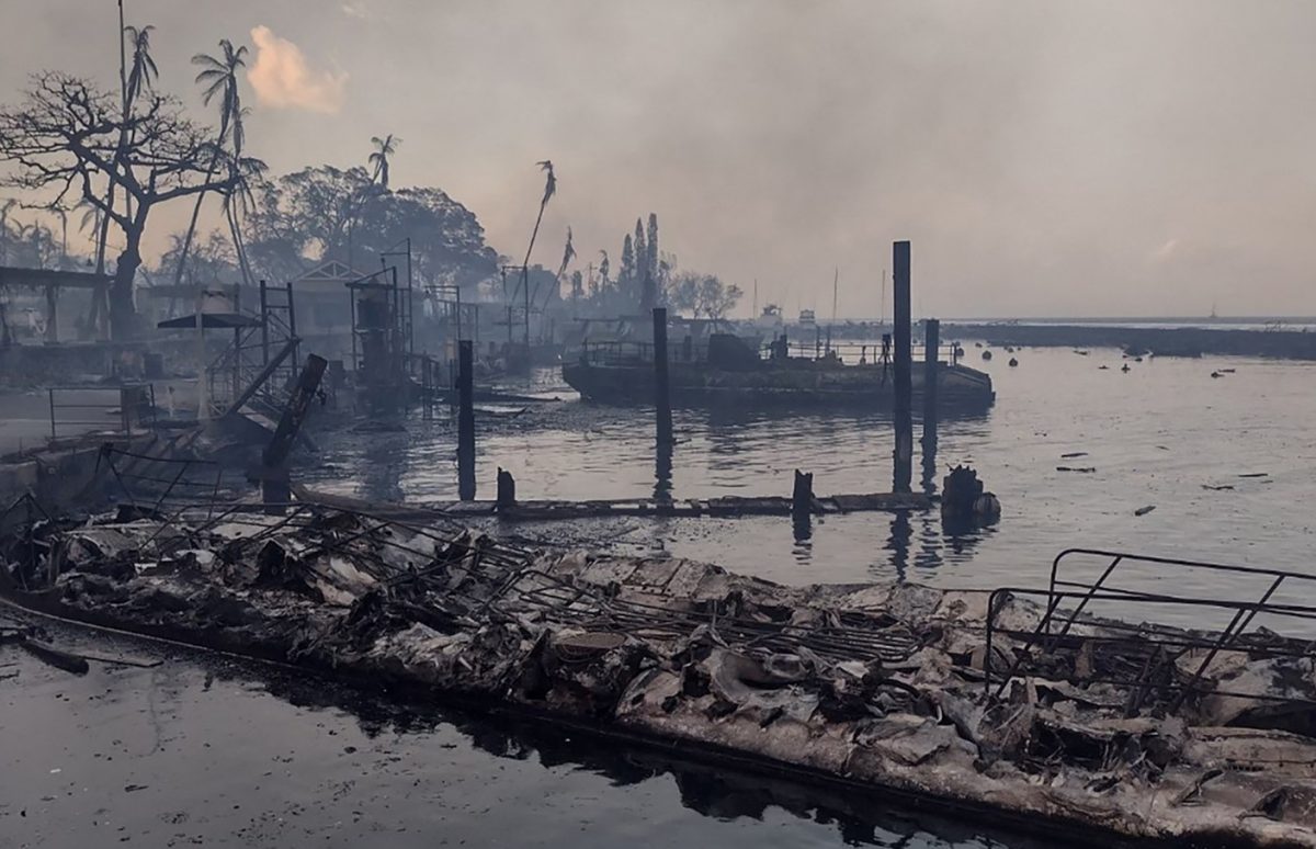 The ashen-coloured destruction along the Lahaina waterfront
(Reuters photo)
