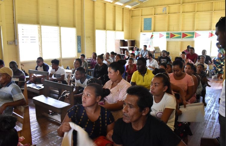 Villagers at the fact-finding meeting