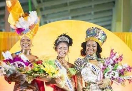 Winners of the pageant: From left - second runner up Waynesia Pollydore, Queen, Tytheon Jones and first runner up Takeisa Carter