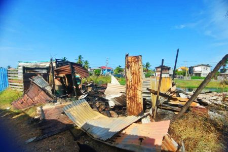 What was left of both homes after the fire
