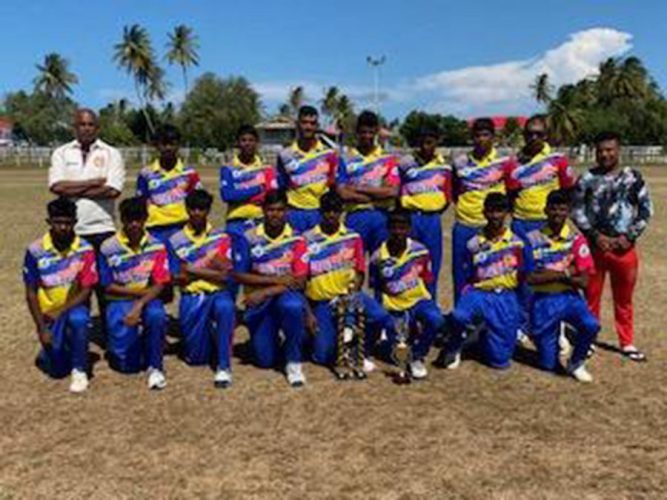  The victorious Albion U23 side poses with the trophy.