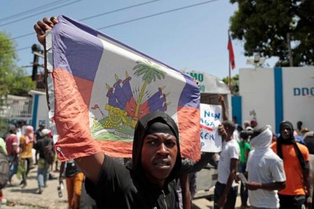 A protest in Haiti