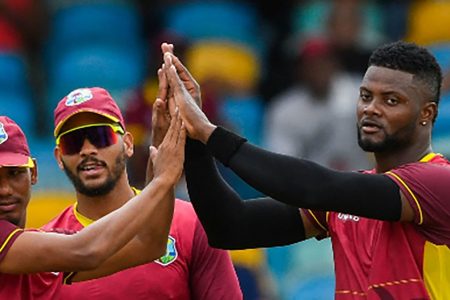 Romario Shepherd (right) and Brandon King (middle) have gained in the T20 International rankings