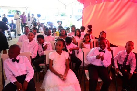 Some of the children who attended the launch (Police photo)