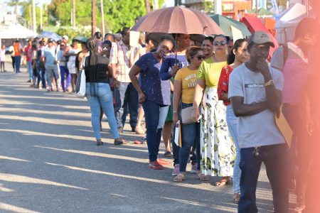 Lining up for house lots today (CHPA photo)