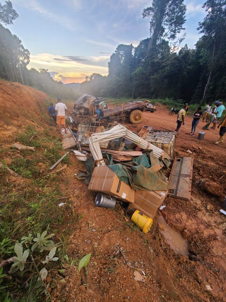 Driver Dies After Lorry Topples On Lion Mountain Trail - Stabroek News