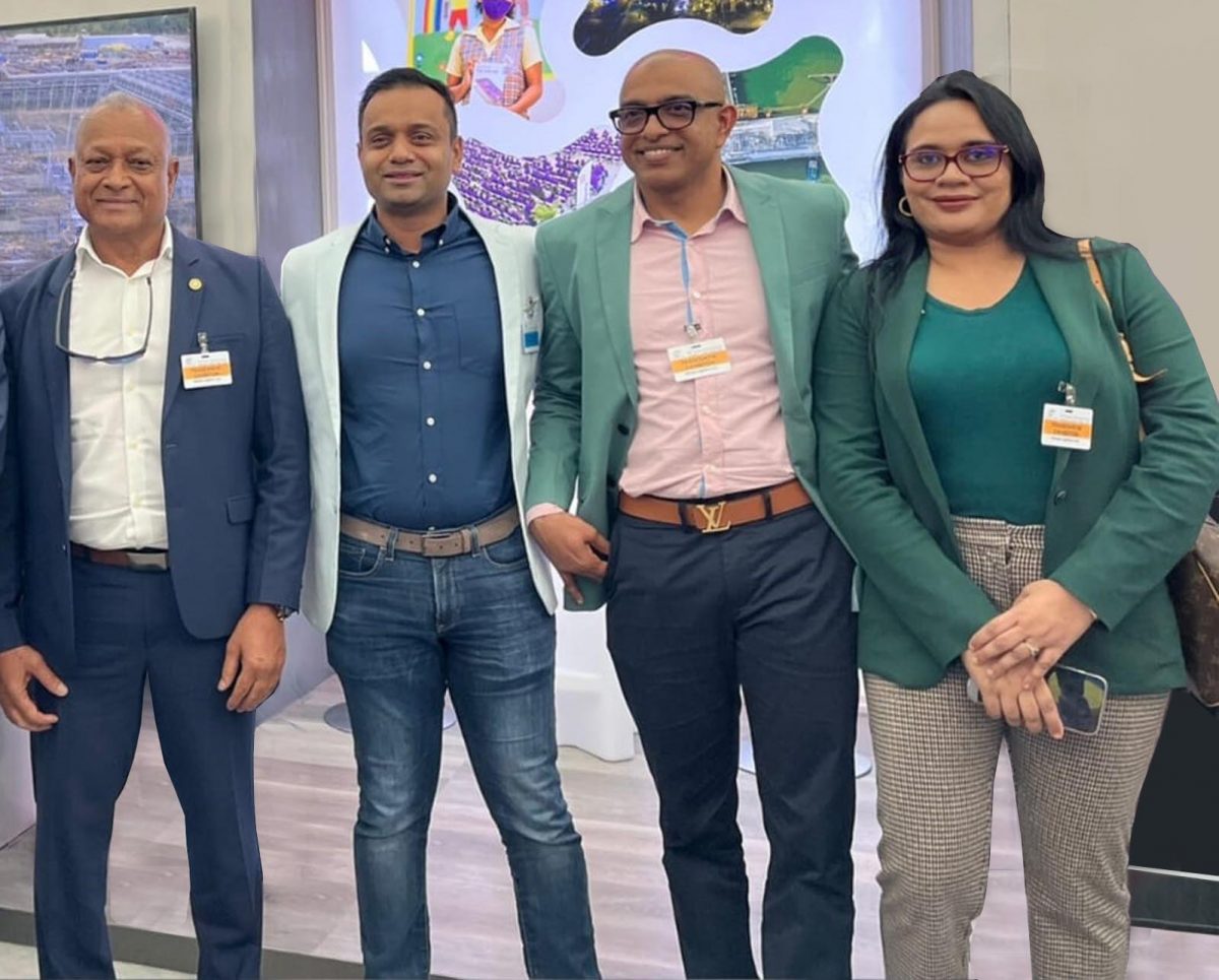 From left are Ramnarine Rampersad, Board Chairman of Ramps Logistics Limited; Shaun Rampersad, CEO Ramps Logistics; Nandalall Algoo, CEO of N & S Algoo Customs Brokerage Service; and Sabrina Algoo, Marketing & Finance Director at the Trinidad and Tobago Energy Conference in January 2023.
