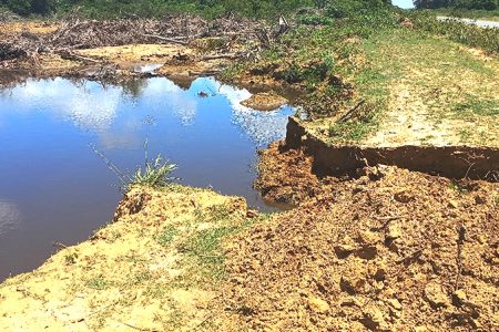 Removal of sand recently from No. 58 Village, Corentyne has raised questions.
