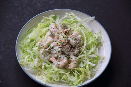Shrimp Salad served with shredded
lettuce (Photo by Cynthia Nelson)