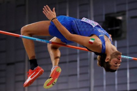 Italy’s Giancarlo Tamberi won the World Championship high jump final
