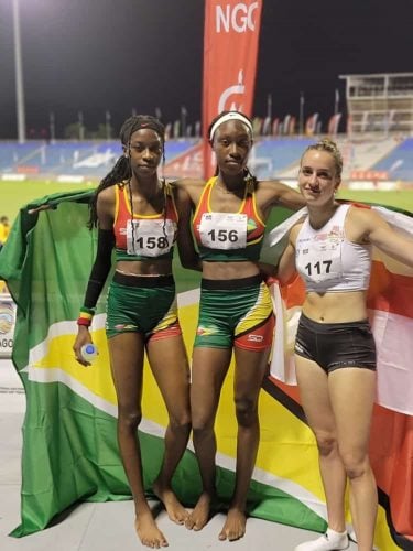 Guyana’s Tianna Springer and Narissa Mc Pherson copped gold and bronze respectively in the women’s 400m final at the Commonwealth Youth Games yesterday.
