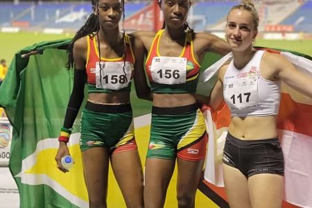 Guyana’s Tianna Springer and Narissa Mc Pherson copped gold and bronze respectively in the women’s 400m final at the Commonwealth Youth Games yesterday.

