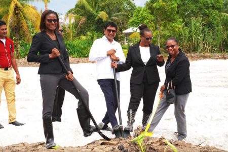 From left are: Chief Magistrate (ag) Sherdel Isaacs-Marcus, Attorney General Anil Nandlall, Chancellor of the Judiciary (ag) Yonette Cummings and Chief Justice (ag) Roxane George. (Ministry of Legal Affairs photo)