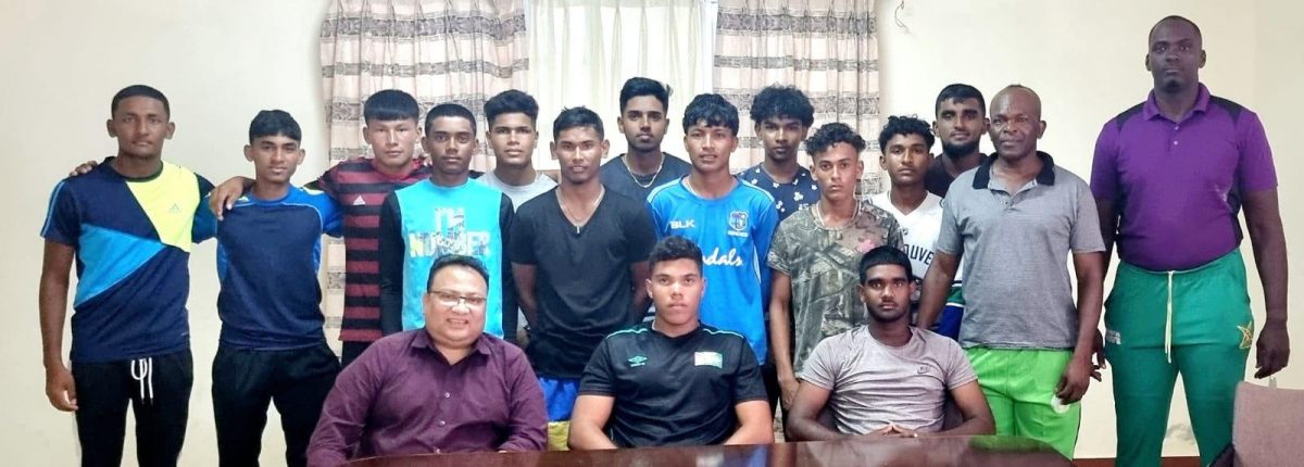 The National U17 team which is set to depart today for the Regional U17 
two day and limited overs cricket competitions. (Pix courtesy GCB)