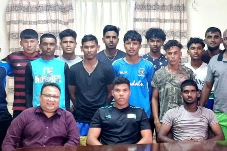 The National U17 team which is set to depart today for the Regional U17
two day and limited overs cricket competitions. (Pix courtesy GCB)