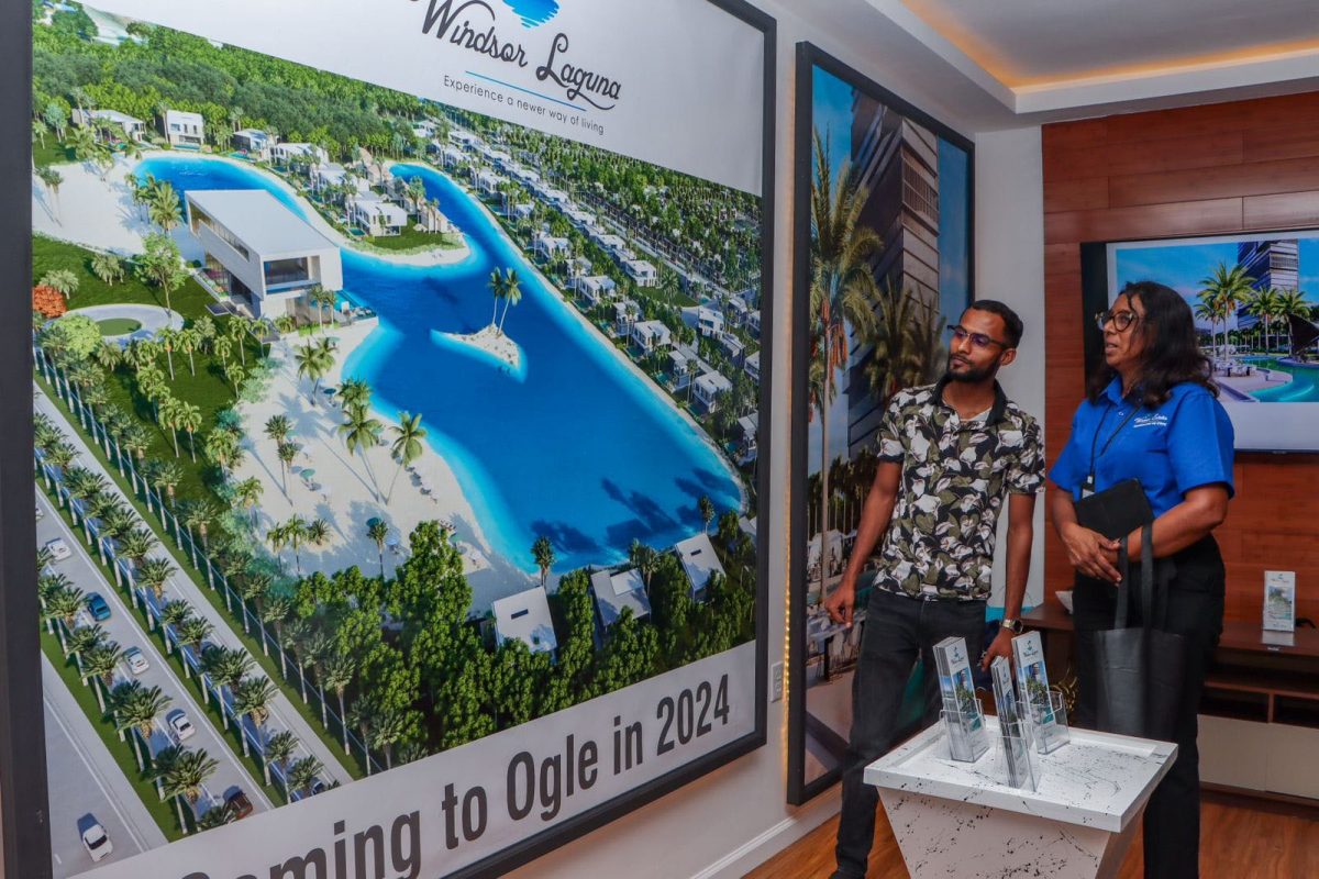 Building Expo glimpse: Windsor Laguna offering a glimpse last evening of what will be available at Ogle on the East Coast of Demerara next year. (Department of Public Information photo)