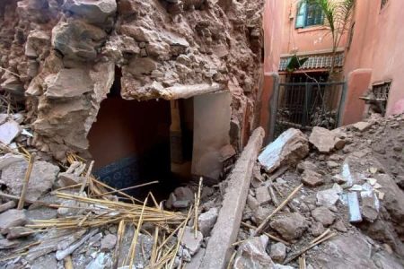 A general view of damage in the historic city of Marrakech, following a powerful earthquake in Morocco, September 9, 2023.