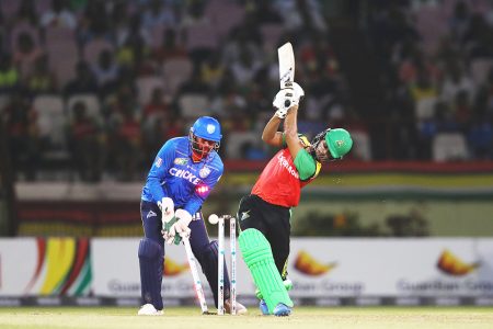 Castled! Saim Ayub of the Amazon Warriors failed to fire on this outing as he was bowled for 16 by Sikandar Raza (CPL Photo)