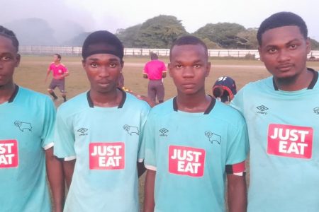 Eagles scorers from left: David Chisholm, Nathan Lyvan, Shakeel King, and Kevin Duke