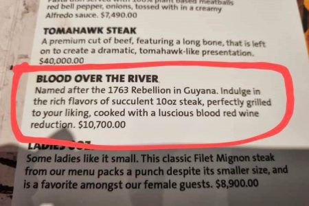 Hard Rock’s menu item with the reference to the slave rebellion 