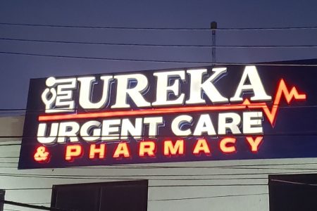 The sign announcing Eureka Labs’ newest facility