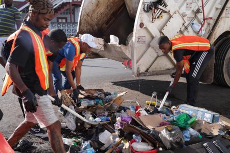 A National Clean Up exercise was held yesterday. This Ministry of Public Works photo was taken on High Street.