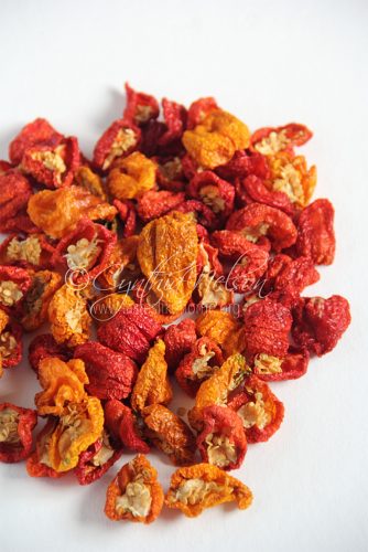 Hot peppers dried in the sun (Photo by Cynthia Nelson)
