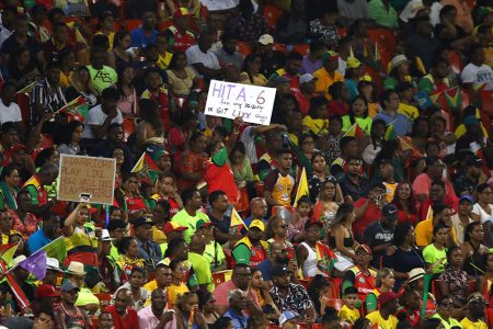  The crowd last night as the Amazon Warriors defeated the Jamaica Tallawahs at the National Stadium.
(CPL via Getty Images)