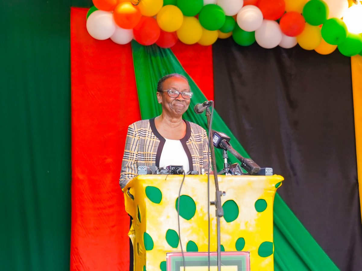 Maureen Massiah addressing the event (Ministry of Education photo)