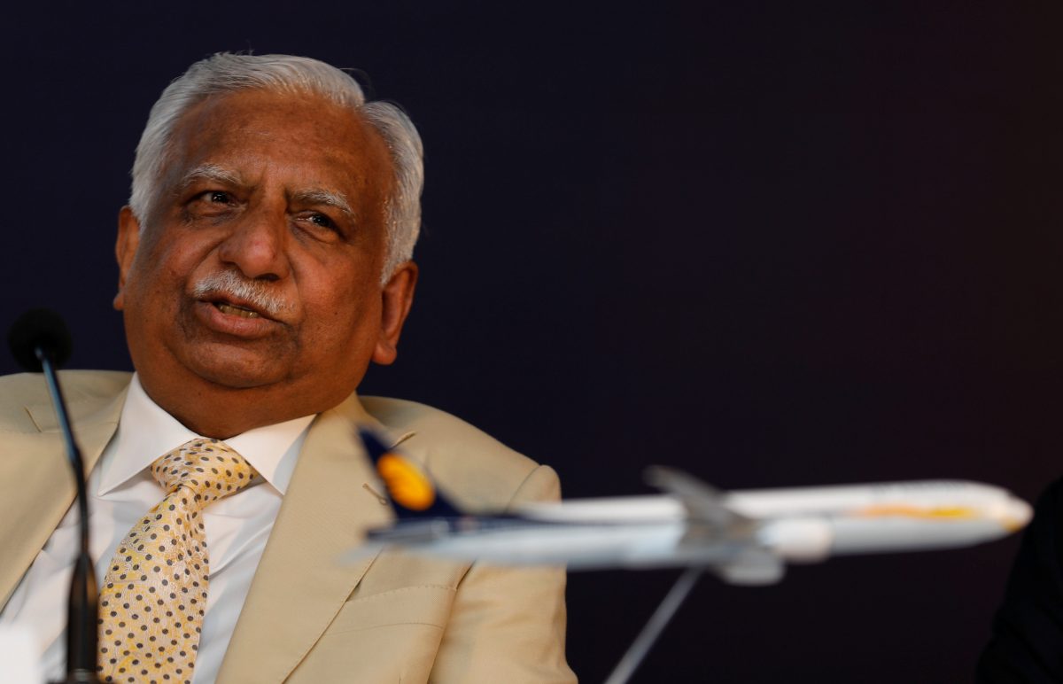 FILE PHOTO: Naresh Goyal, Chairman of Jet Airways speaks during a news conference in Mumbai, India, November 29, 2017. REUTERS/Danish Siddiqui