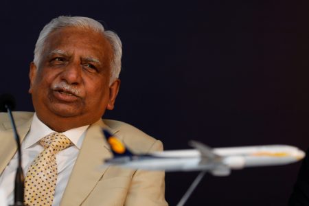 FILE PHOTO: Naresh Goyal, Chairman of Jet Airways speaks during a news conference in Mumbai, India, November 29, 2017. REUTERS/Danish Siddiqui