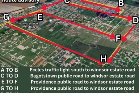 A display of the alternate routes in place.
